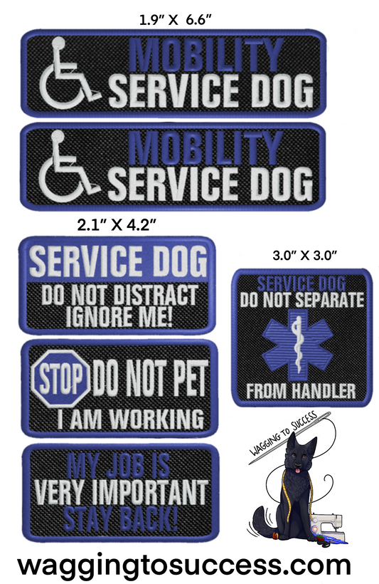 Mobility Service Dog Patch Set