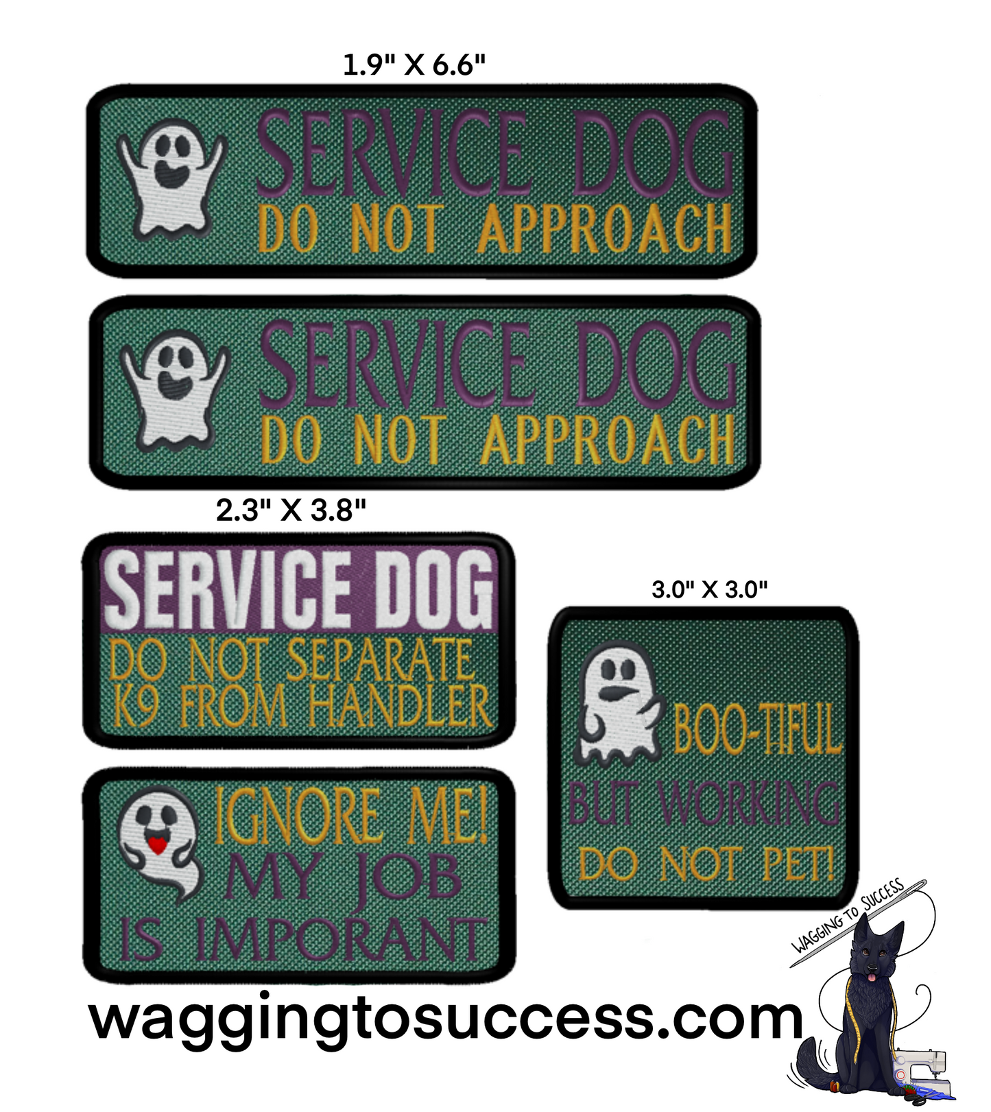 Ghost Service Dog Patch Set