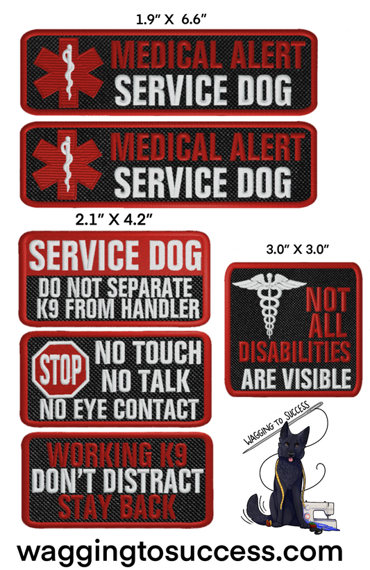 Medical Alert Service Dog Patch Set