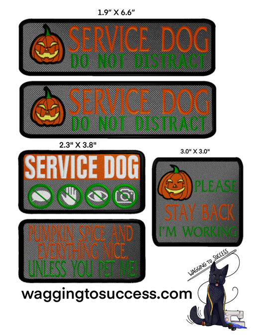 Pumpkin Service Dog Patch Set