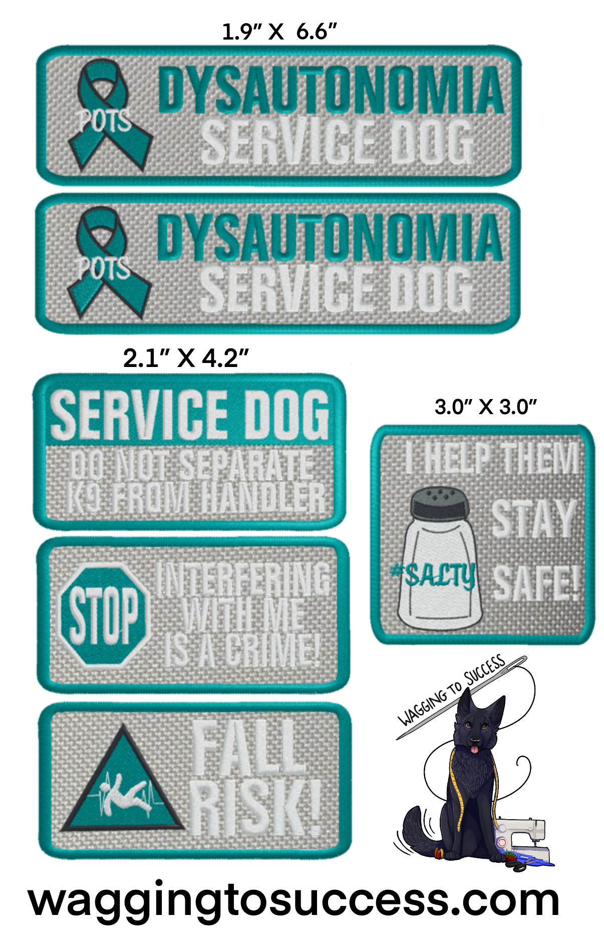 Dysautonomia Service Dog Patch Set