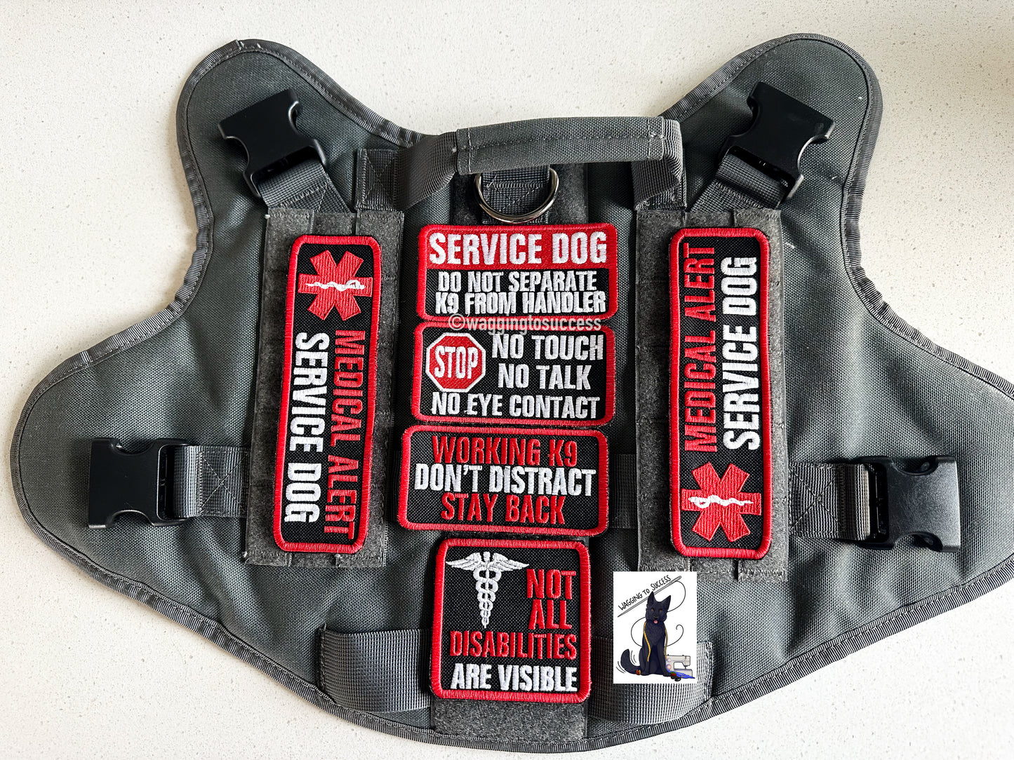 Medical Alert Service Dog Patch Set